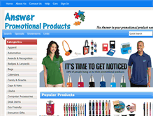 Tablet Screenshot of answerpromotionalproducts.com